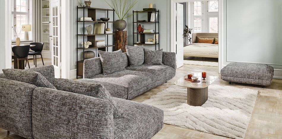 Пуф Salamanca - Nani 2110 Ткань песочного цвета  -  Под заказ в интерьере