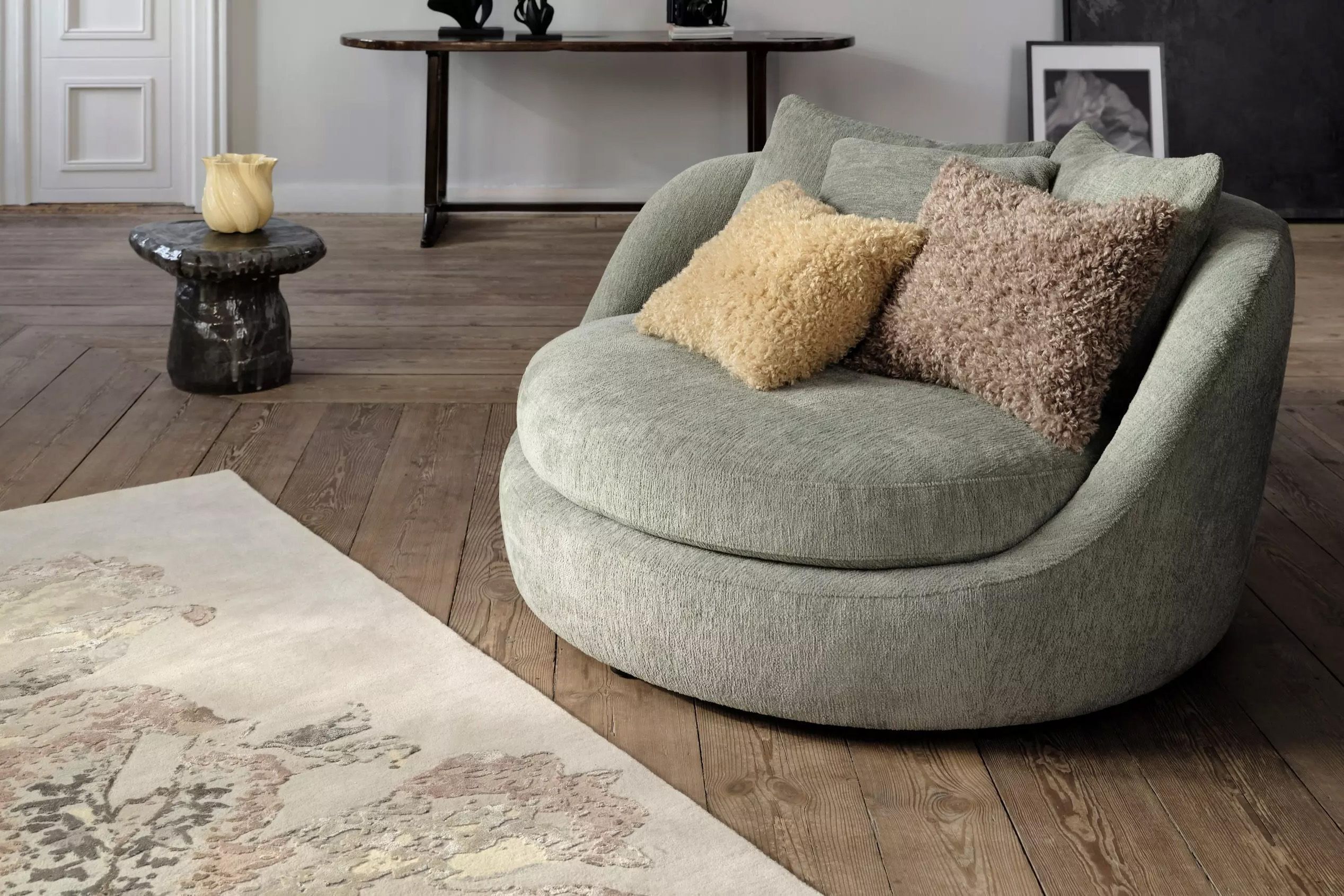 Кресло Ø - Lucca ткань белого цвета 3321 -  Под заказ в интерьере