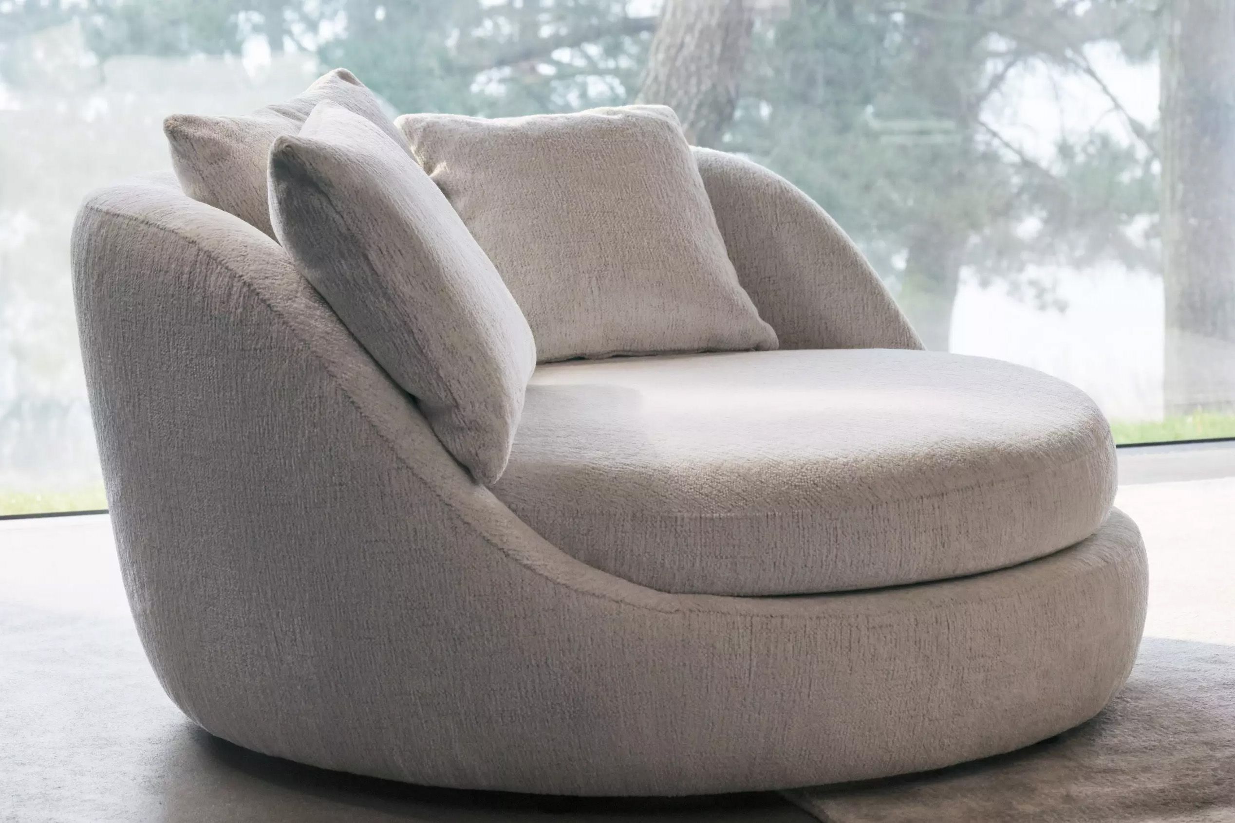 Кресло Ø - Lucca ткань белого цвета 3321 -  Под заказ в интерьере