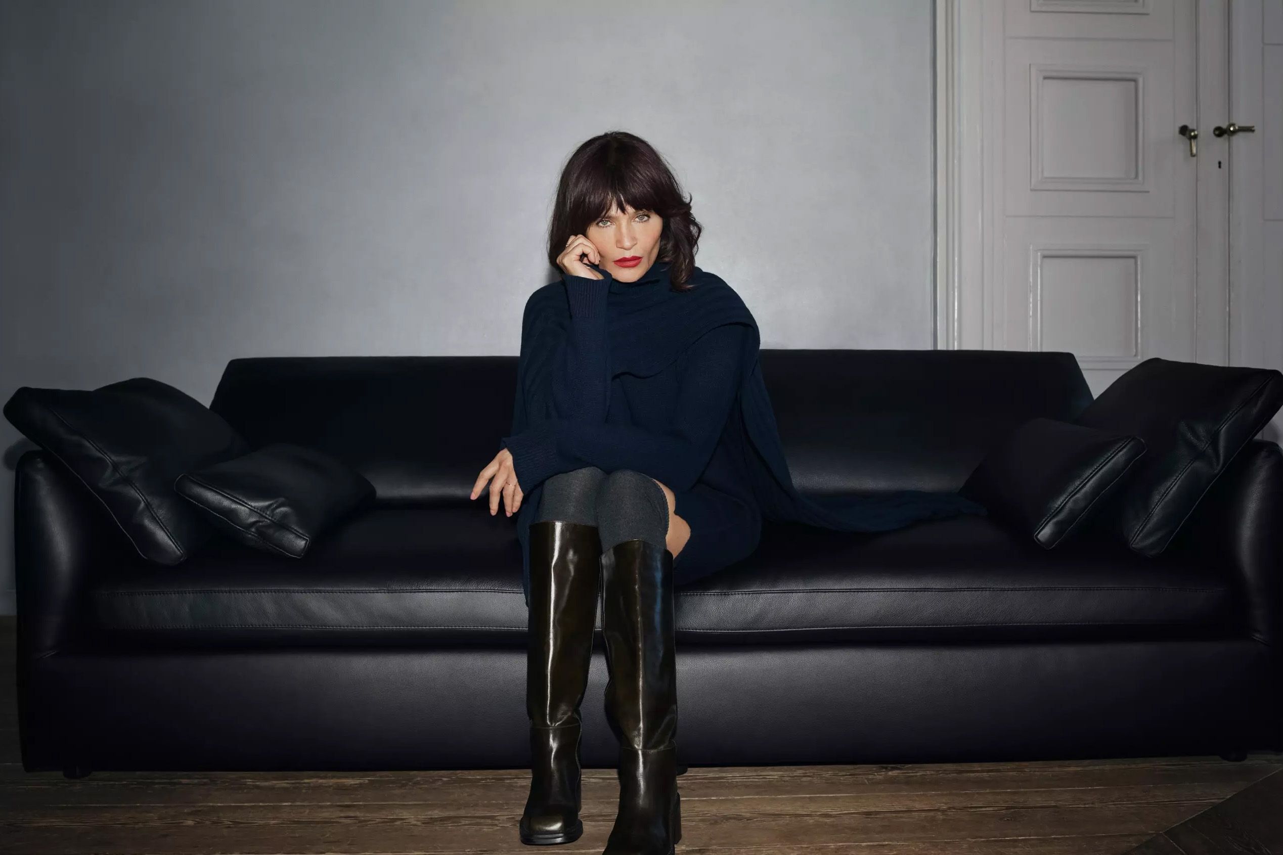 Пуф Milano - Nordic Grain кожа серо-бежевого цвета 5135 -  Под заказ в интерьере