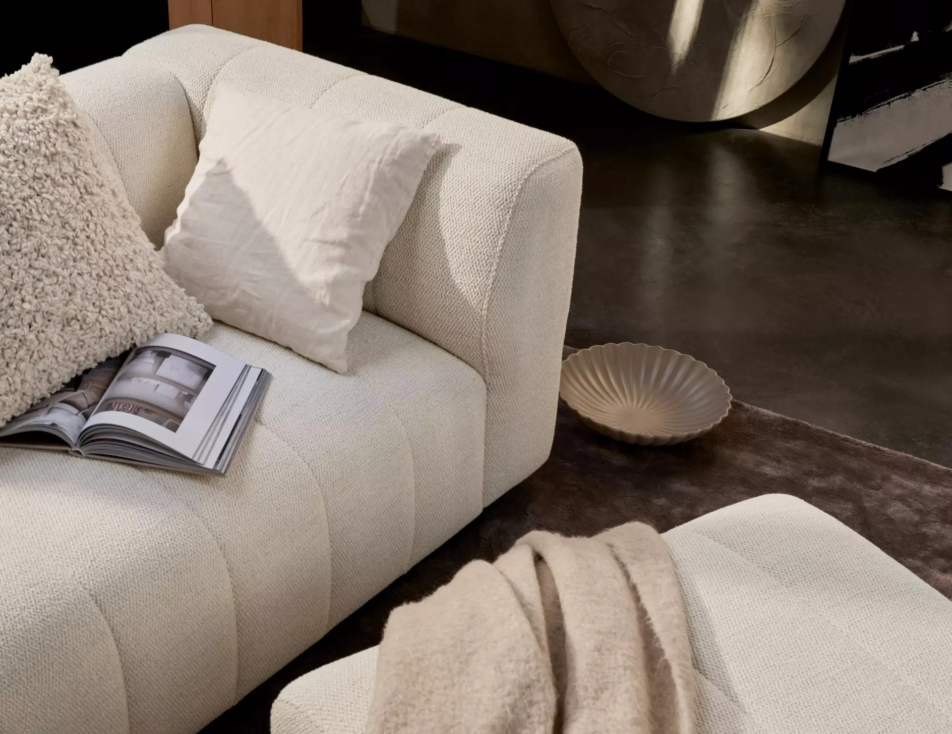 3-х местный диван Bellagio - Lazio 3091 Ткань бежевого цвета  -  Под заказ в интерьере