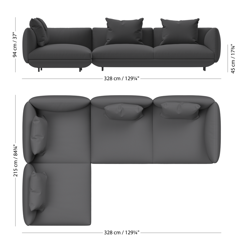 Угловой диван Salamanca - Tuscany коричневого цвета 3202 -  Под заказ