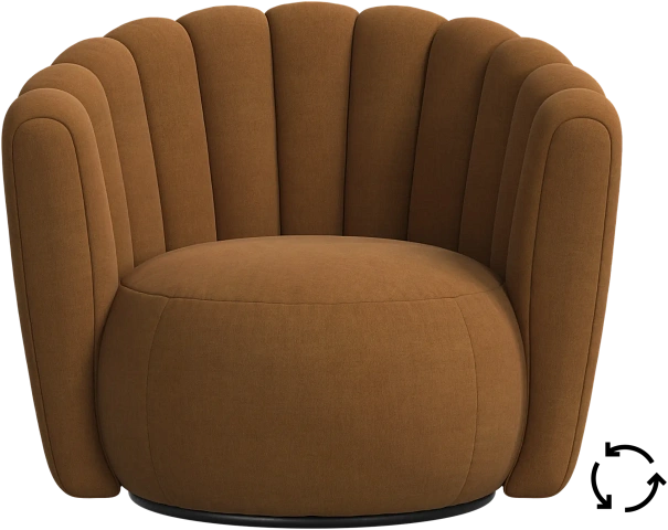Кресло Sweet Art c поворотным основанием - Frisco 2057 Ткань цвета кэмел с функцией акваклин  -  Под заказ