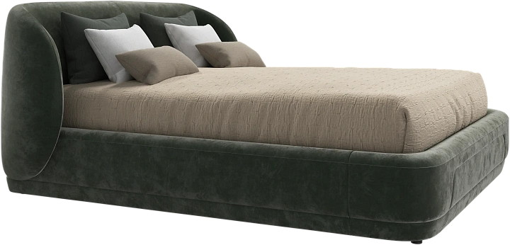 Кровать Bolzano -  Ravello 3223 Ткань  пыльно-зеленого цвета  -  Под заказ