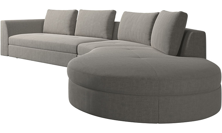 Диван Bergamo - Napoli 2250 Ткань серебристо-серая  -  Под заказ