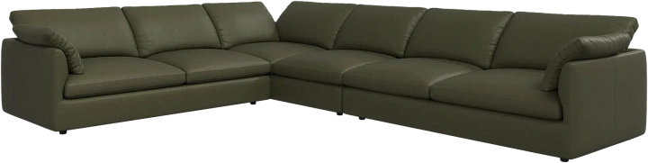 Угловой диван Milano - Nordic Grain 5133 Кожа светло-зеленого цвета -  Под заказ