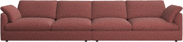 4-х местный диван Milano - Avellino ткань красного цвета 3250 -  Под заказ