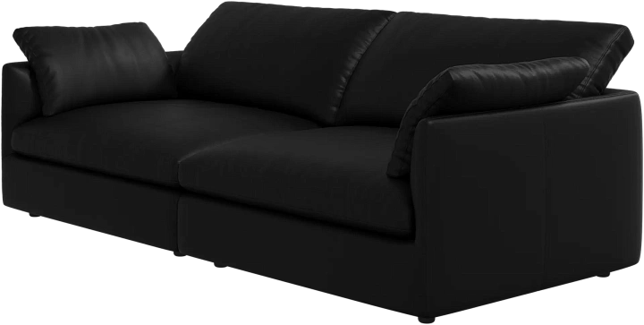 3-х местный диван Milano из двух модулей - Nordic Grain 5130 Кожа черного цвета -  Под заказ