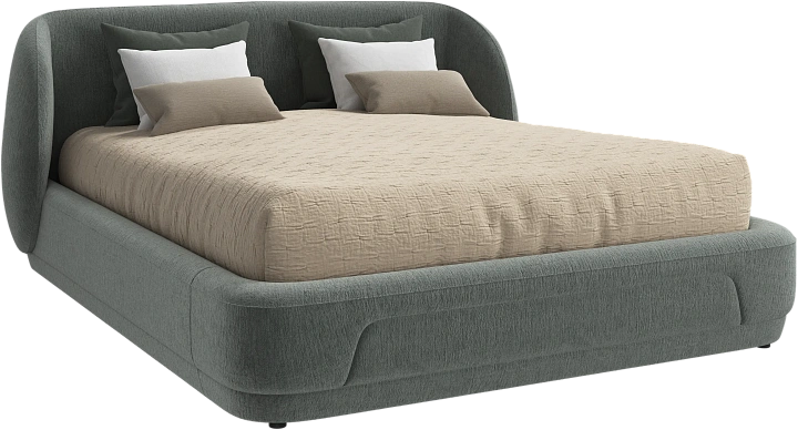 Кровать Bolzano - Lucca ткань зеленого цвета 3322 -  Под заказ