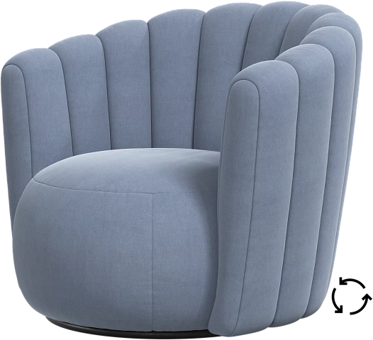 Кресло Sweet Art c поворотным основанием - Frisco 2056 Голубая ткань с функцией акваклин  -  Под заказ