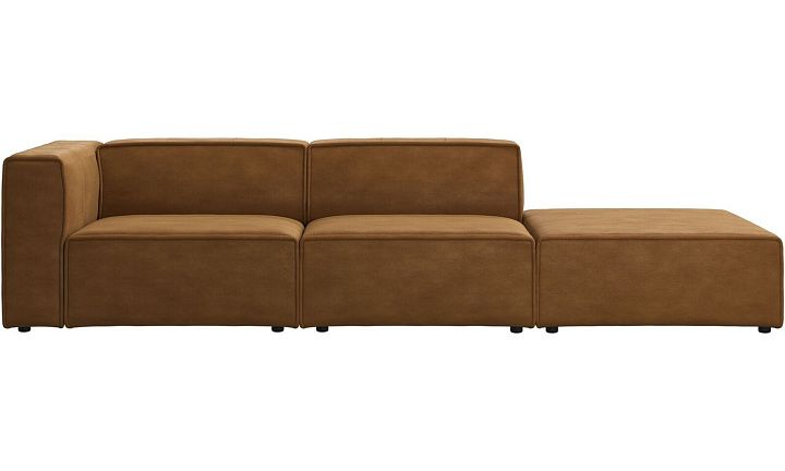 Диван Carmo с модулем для отдыха - York 5120 Kожа коньячного цвета  -  Под заказ