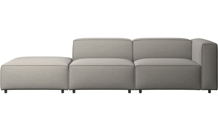 Диван Carmo с модулем для отдыха - Frisco 2063 Ткань с покрытием aquaclean светло-серого цвета  -  Под заказ