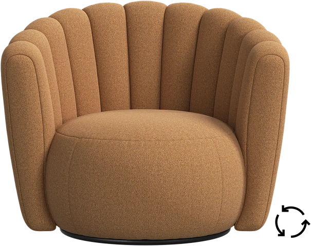 Кресло Sweet Art c поворотным основанием - Copenhagen Охра 3312 -  Под заказ