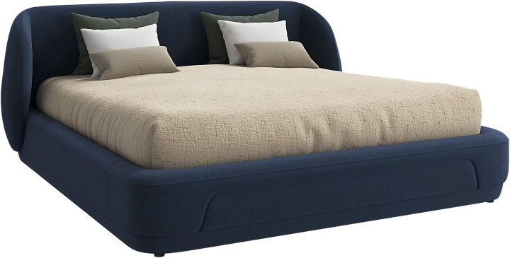 Кровать Bolzano - Frisco 2065 Ткань тёмно-синего цвета  -  Под заказ