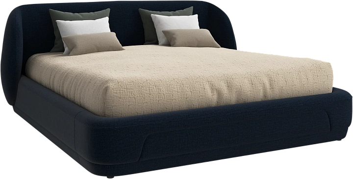 Кровать Bolzano - Napoli 2257 Ткань  тёмно-синего цвета  -  Под заказ