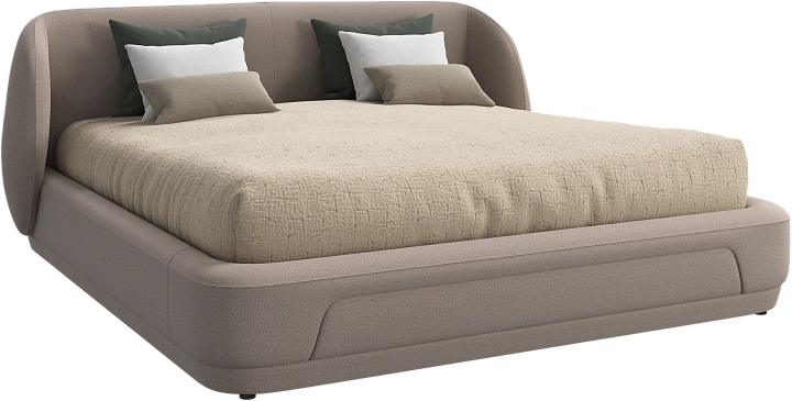 Кровать Bolzano - Arezzo ткань светло-коричневого цвета 3332 -  Под заказ
