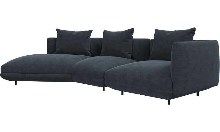 3-местный диван c козеткой Salamanca - Skagen 3164 Стальная ткань  -  Под заказ