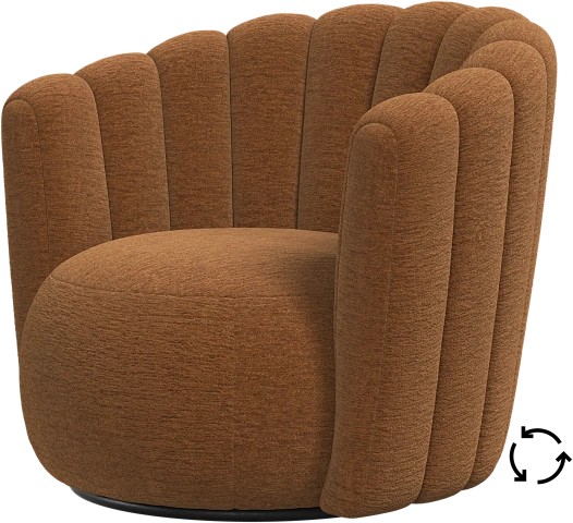 Кресло Sweet Art c поворотным основанием - Lucca ткань светло-коричневого цвета 3324 -  Под заказ