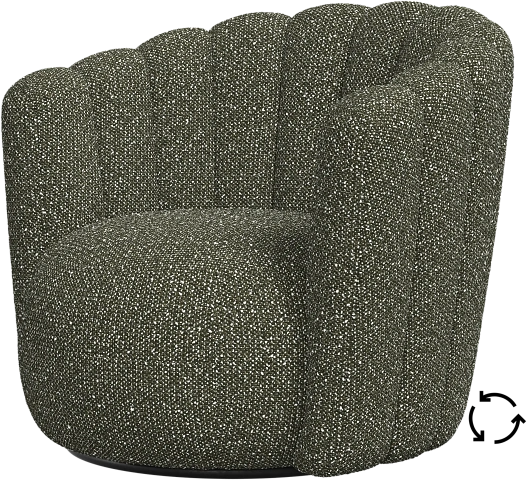Кресло Sweet Art c поворотным основанием - Avellino ткань зеленого  цвета 3252 -  Под заказ