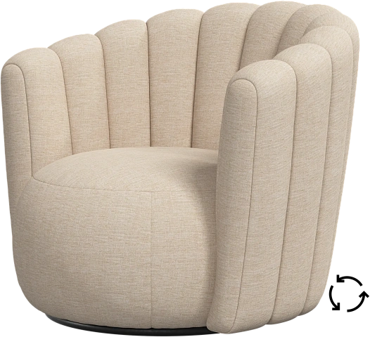 Кресло Sweet Art c поворотным основанием - Tomelilla fabric 3145 Бежевая ткань -  Под заказ