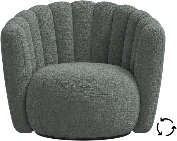 Кресло Sweet Art c поворотным основанием - Lucca ткань зеленого цвета 3322 -  Под заказ