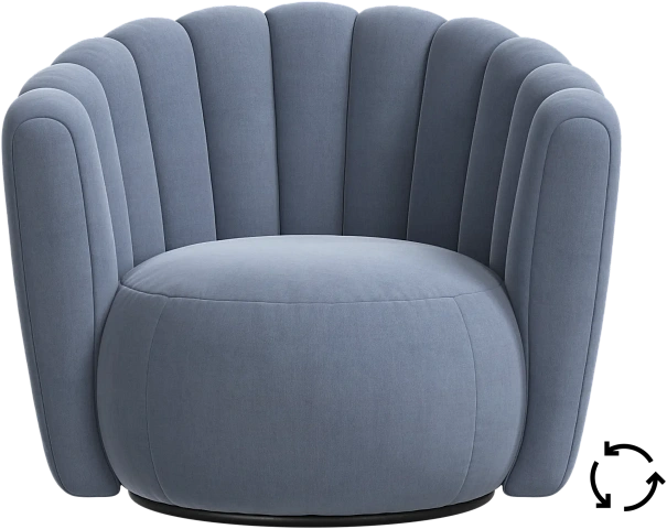 Кресло Sweet Art c поворотным основанием - Frisco 2056 Голубая ткань с функцией акваклин  -  Под заказ