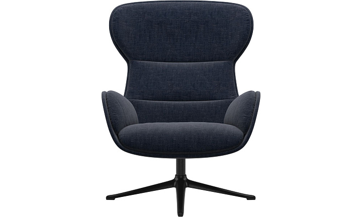 Кресло Reno с функцией вращения - Napoli 2257 Ткань  тёмно-синего цвета  -  В наличии