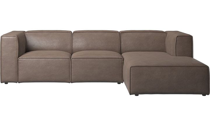 Диван Carmo с модулем для отдыха - York 5122 Кожа светло-коричневого цвета  -  Под заказ