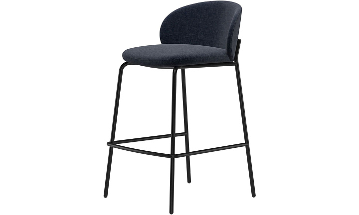 Барный стул Princeton - Napoli 2257 Ткань  тёмно-синего цвета  -  Под заказ