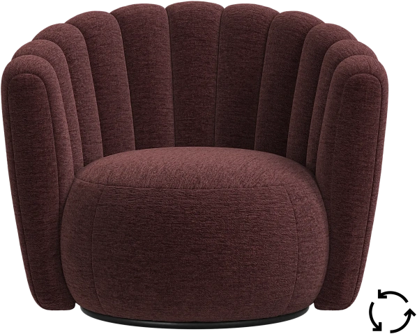 Кресло Sweet Art c поворотным основанием - Lucca ткань красного цвета 3323 -  Под заказ