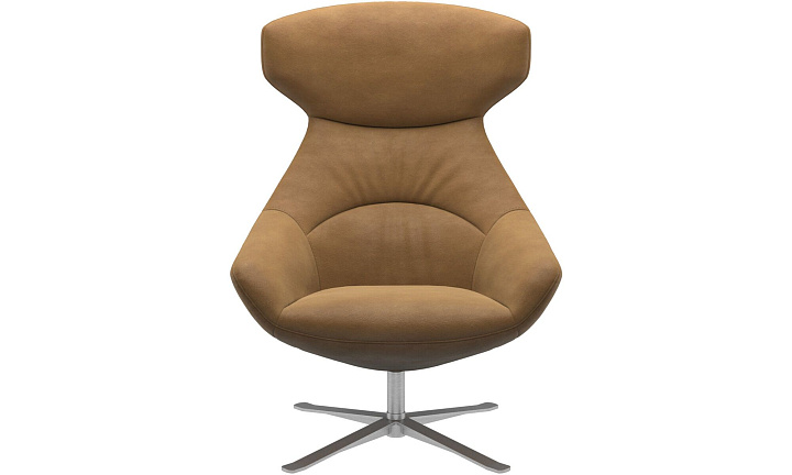 Кресло Porto с функцией вращения - York 5120 Kожа коньячного цвета  -  Под заказ