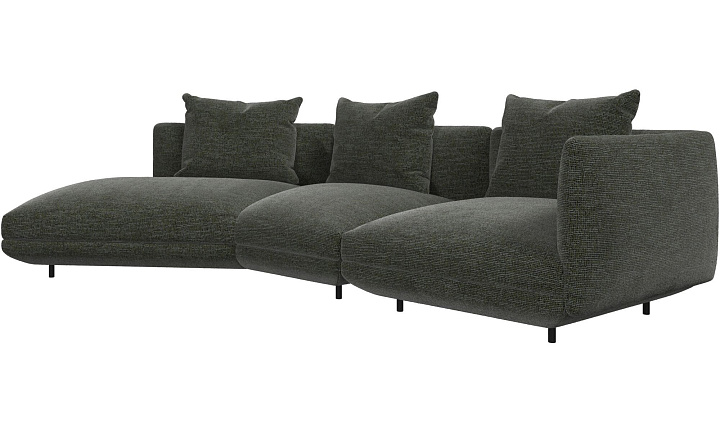 3-местный диван c козеткой Salamanca - Tuscany зеленого цвета 3204 -  Под заказ