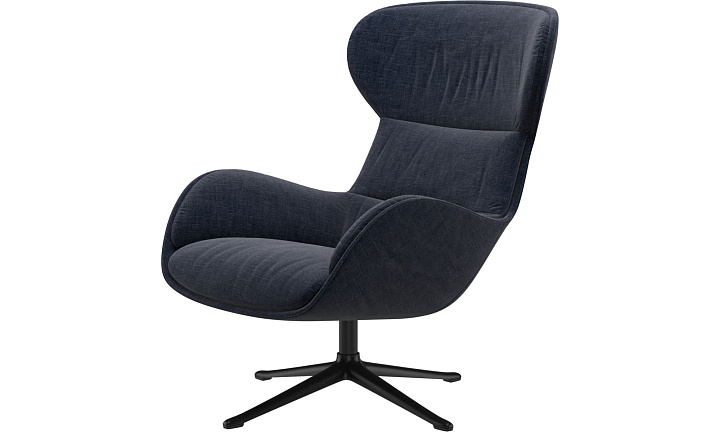 Кресло Reno с функцией вращения - Napoli 2257 Ткань  тёмно-синего цвета  -  В наличии