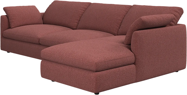 Угловой диван Milano - Rimini ткань кирпично-красного цвета 3088 -  Под заказ