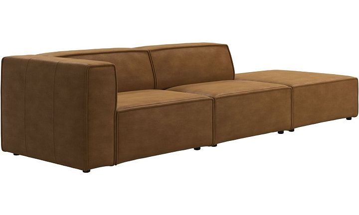 Диван Carmo с модулем для отдыха - York 5120 Kожа коньячного цвета  -  Под заказ