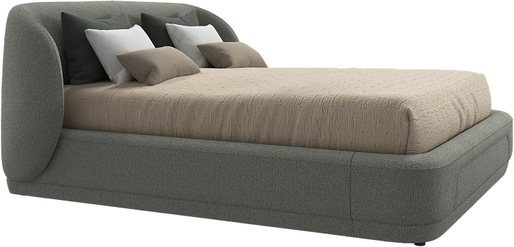 Кровать Bolzano - Rimini ткань зеленого цвета 3086 -  Под заказ