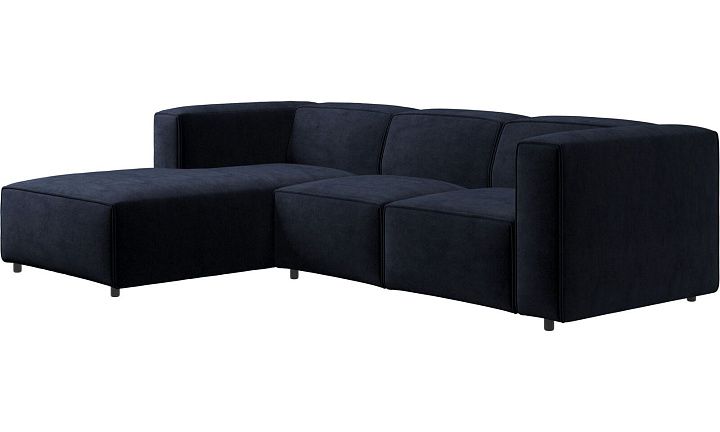 Диван Carmo с модулем для отдыха - Velvet 3031 Синяя ткань  -  Под заказ