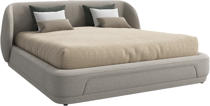 Кровать Bolzano - Rimini ткань бежевого цвета 3087 -  Под заказ