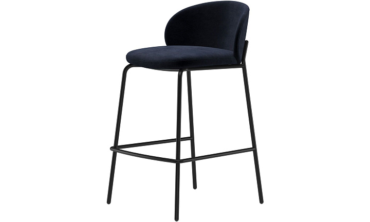 Барный стул Princeton - Velvet 3031 Синяя ткань  -  Под заказ