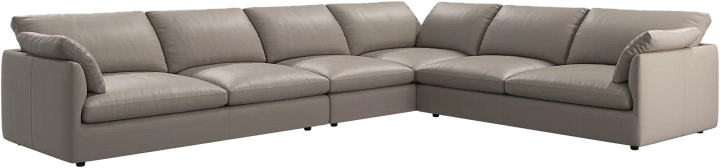 Угловой диван Milano - Nordic Grain кожа серо-бежевого цвета 5135 -  Под заказ