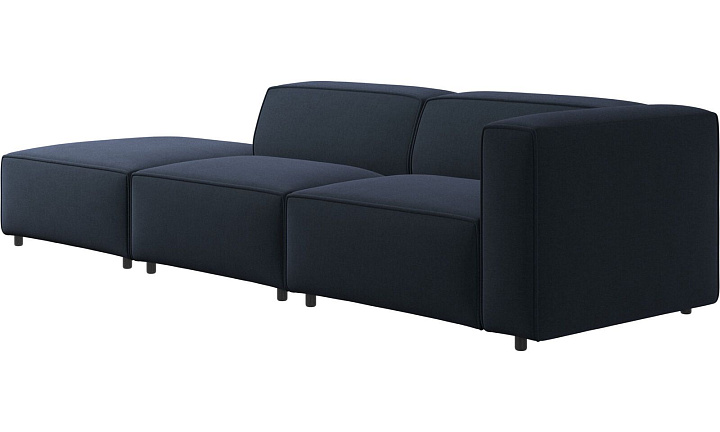 Диван Carmo с модулем для отдыха - Frisco 2065 Ткань тёмно-синего цвета  -  Под заказ