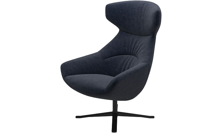 Кресло Porto с функцией вращения - Napoli 2257 Ткань  тёмно-синего цвета  -  Под заказ