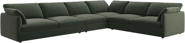 Угловой диван Milano -  Ravello 3223 Ткань  пыльно-зеленого цвета  -  Под заказ