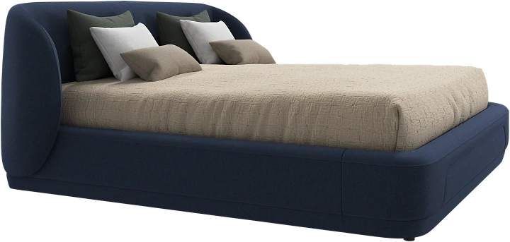 Кровать Bolzano - Frisco 2065 Ткань тёмно-синего цвета  -  Под заказ