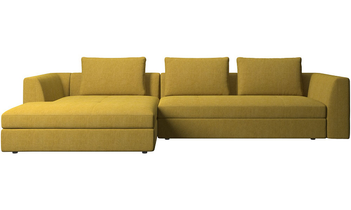 Диван Bergamo с модулем для отдыха - Tomelilla fabric 3143 Mustard  -  Под заказ