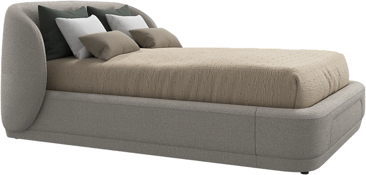 Кровать Bolzano - Rimini ткань бежевого цвета 3087 -  Под заказ