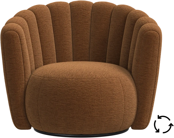 Кресло Sweet Art c поворотным основанием - Lucca ткань светло-коричневого цвета 3324 -  Под заказ