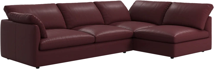 Угловой диван Milano - Nordic Vintage кожа 5145 бордового цвета -  Под заказ