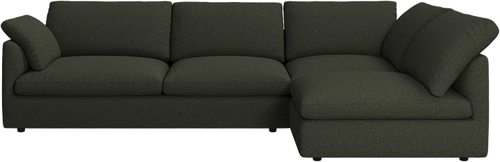 Угловой диван Milano - Lazio 3094 Темно-зеленая ткань  -  Под заказ