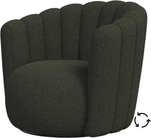 Кресло Sweet Art c поворотным основанием - Lazio 3094 Темно-зеленая ткань  -  Под заказ